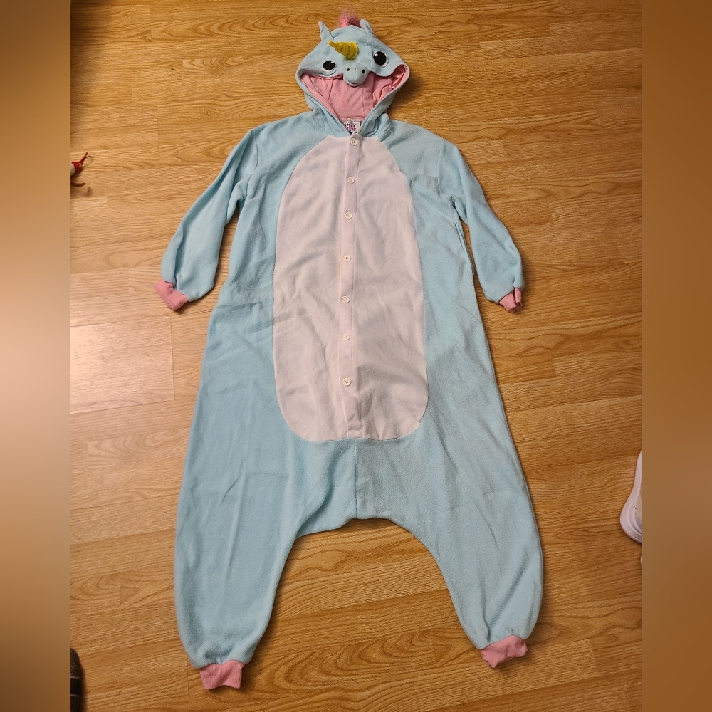 ONE/SIZE Pink and Blue Unicorn Critter Costume Onesie